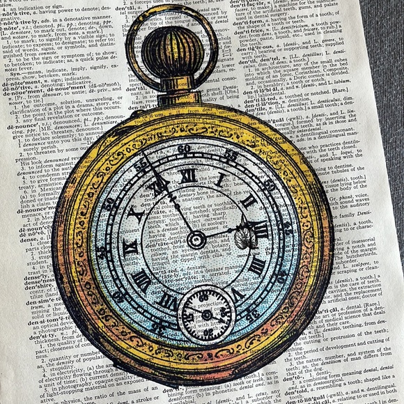 Dictionary Page Hand Painted Art - 3 prints - Picture 5 of 7